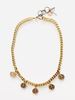 image-Evil Eye Coins Necklace in Gold and Silver.
