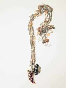 image-Enamel Animalier Horn Long Necklace