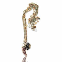 image-Enamel Animalier Horn Long Necklace