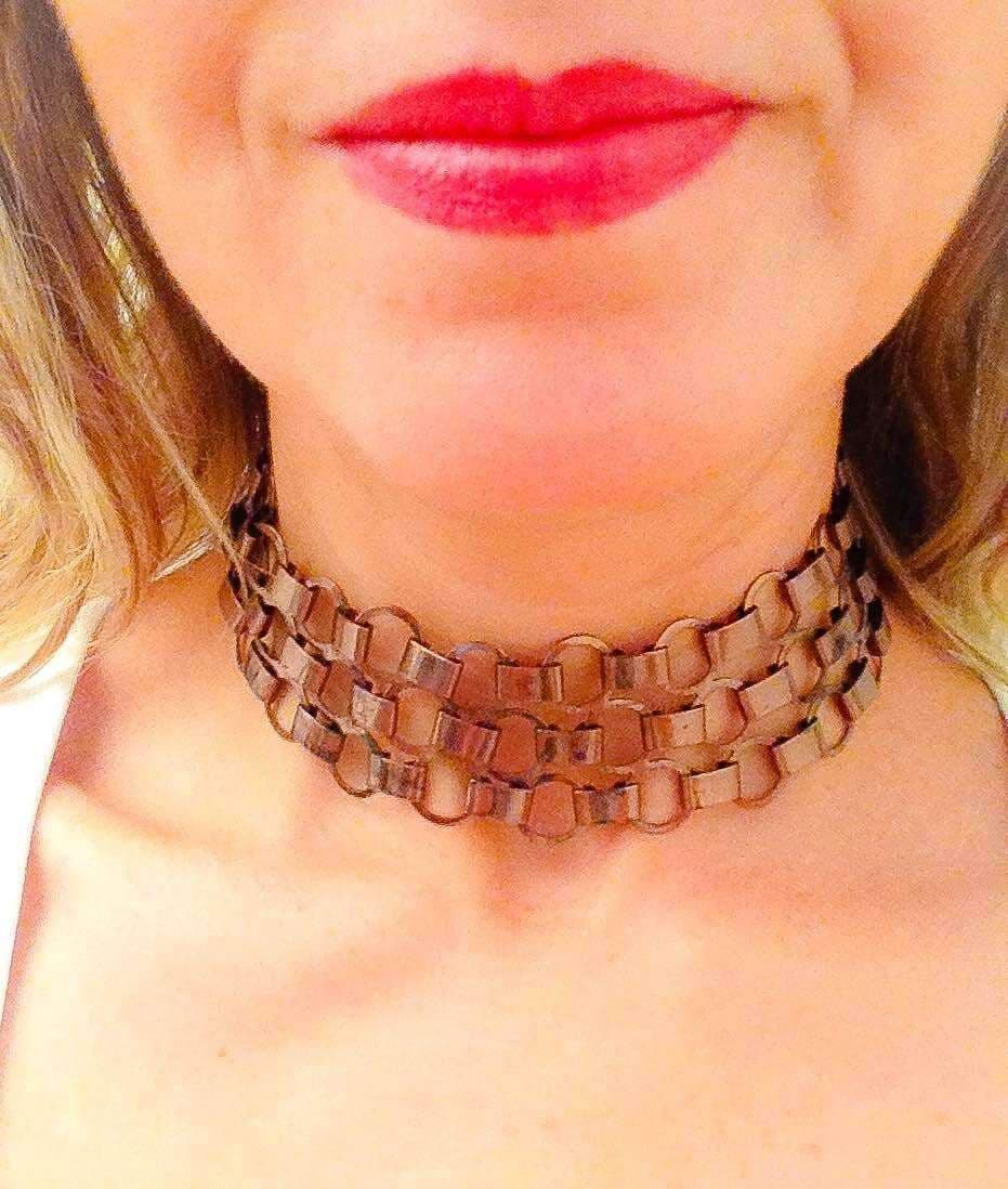 image-Choker with studs. Choker necklace, boho necklace, bohemian jewelry,