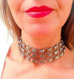 image-Choker with studs. Choker necklace, boho necklace, bohemian jewelry,
