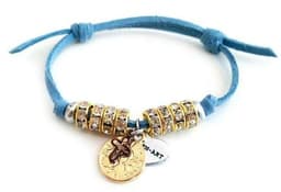 image-Deerskin leather wrap bracelet with Swarovski crystals and burnished