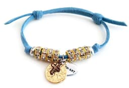 image-Deerskin leather wrap bracelet with Swarovski crystals and burnished