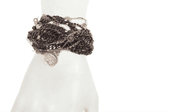 image-Italian bracelet with gunmetal plated brass and rhinestones
