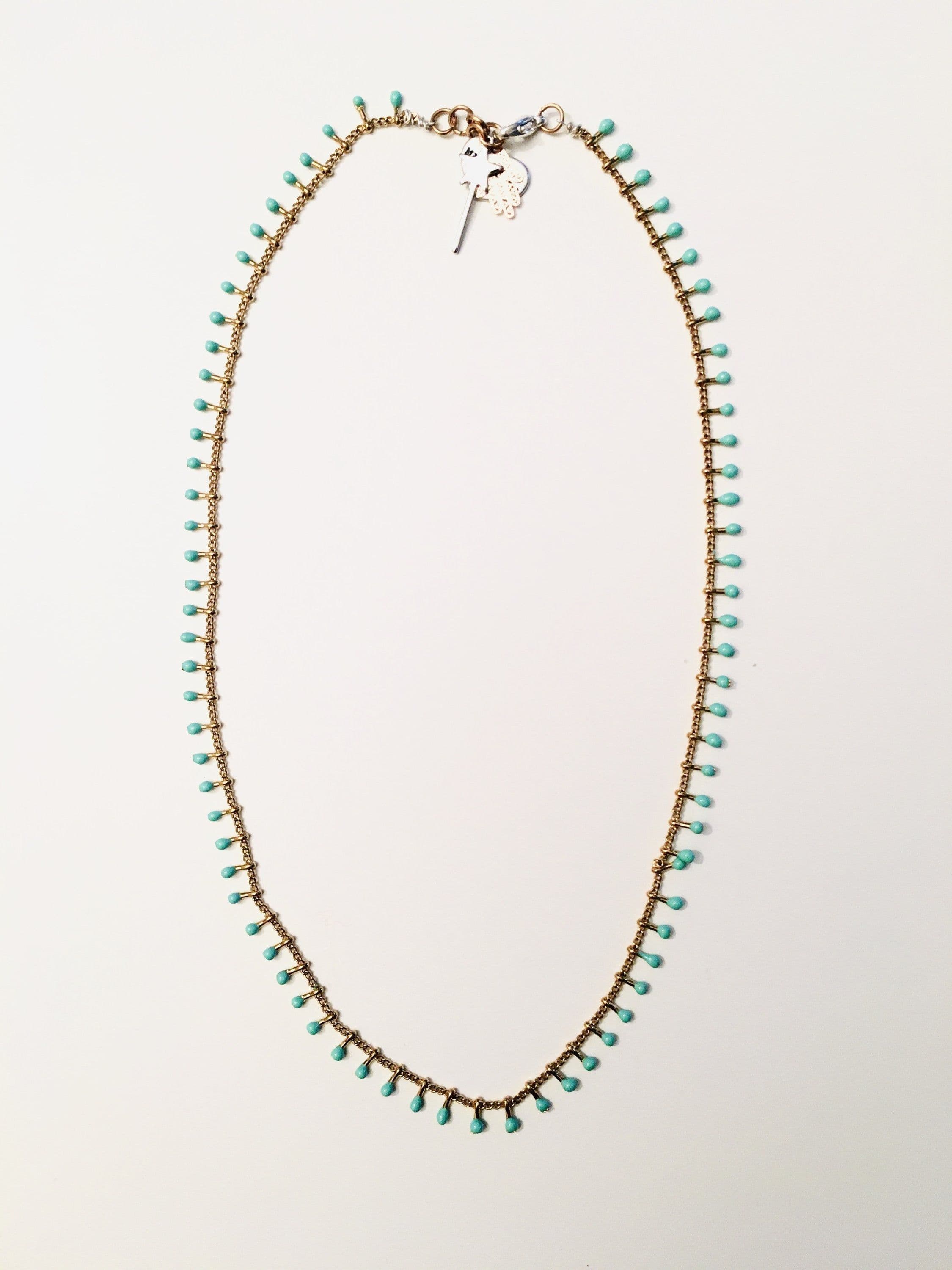image-Gold Choker Necklace with tiny Drops in 3 Colors, multi drop necklace,
