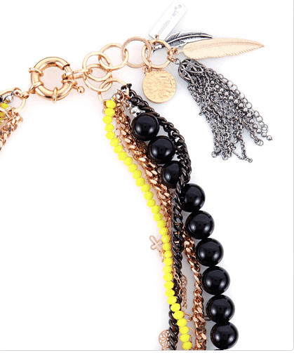 image-Black onyx choker with crystals and charms. Choker necklace.