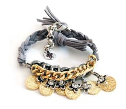 image-Friendship wraparound bracelets with Swarovski crystals and burnished