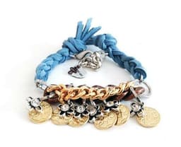 image-Friendship wraparound bracelets with Swarovski crystals and burnished