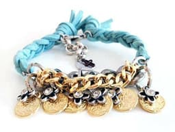 image-Friendship wraparound bracelets with Swarovski crystals and burnished