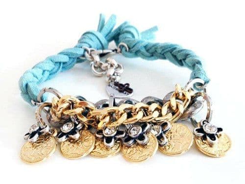 image-Friendship wraparound bracelets with Swarovski crystals and burnished