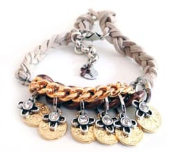 image-Friendship wraparound bracelets with Swarovski crystals and burnished