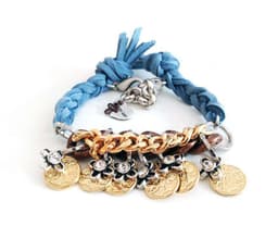 image-Friendship wraparound bracelets with Swarovski crystals and burnished