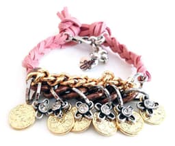 image-Friendship wraparound bracelets with Swarovski crystals and burnished