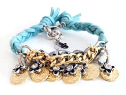 image-Friendship wraparound bracelets with Swarovski crystals and burnished