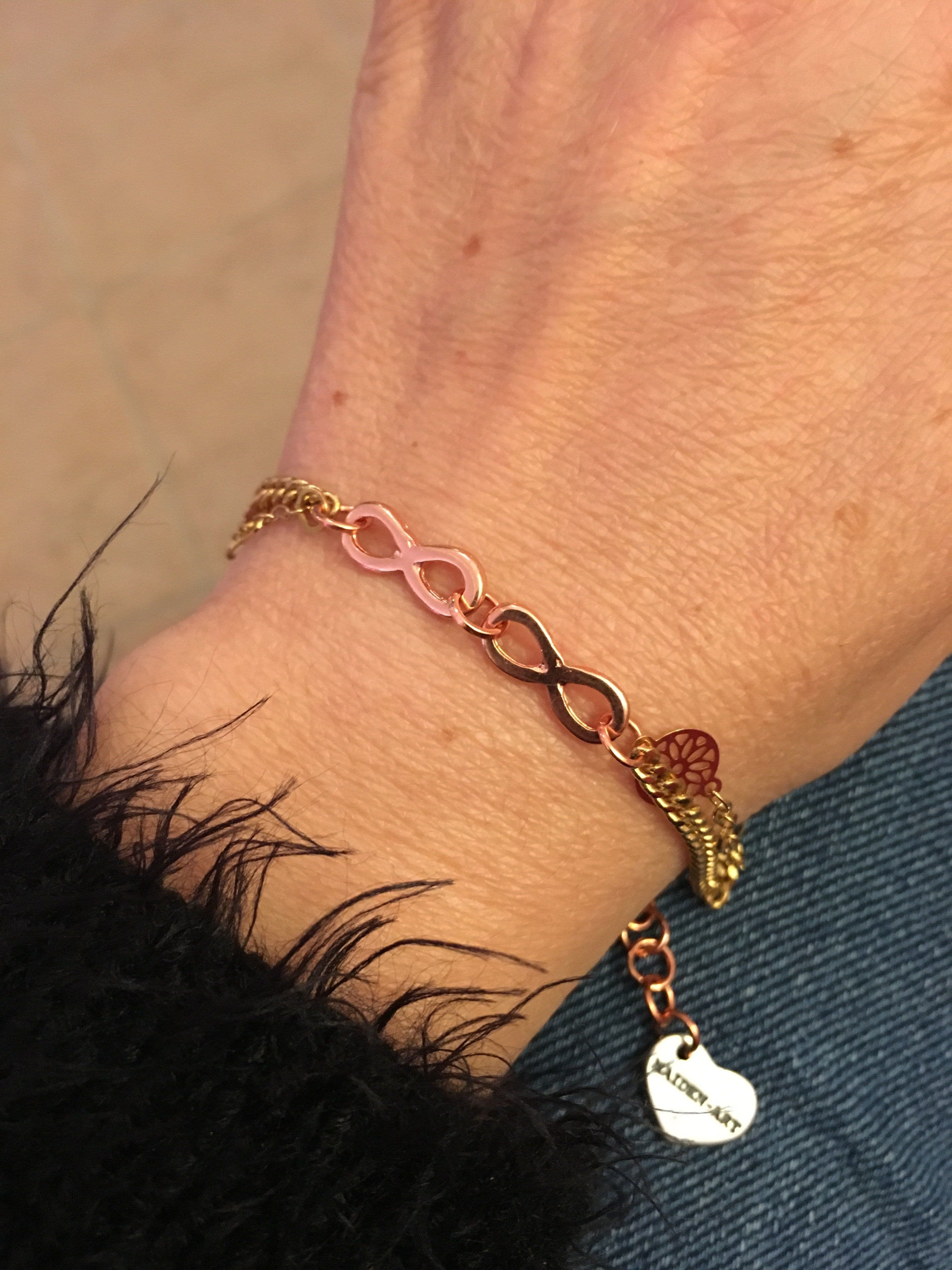 image-18kt Gold Plated Infinity Bracelet. Chain Link Bracelet.