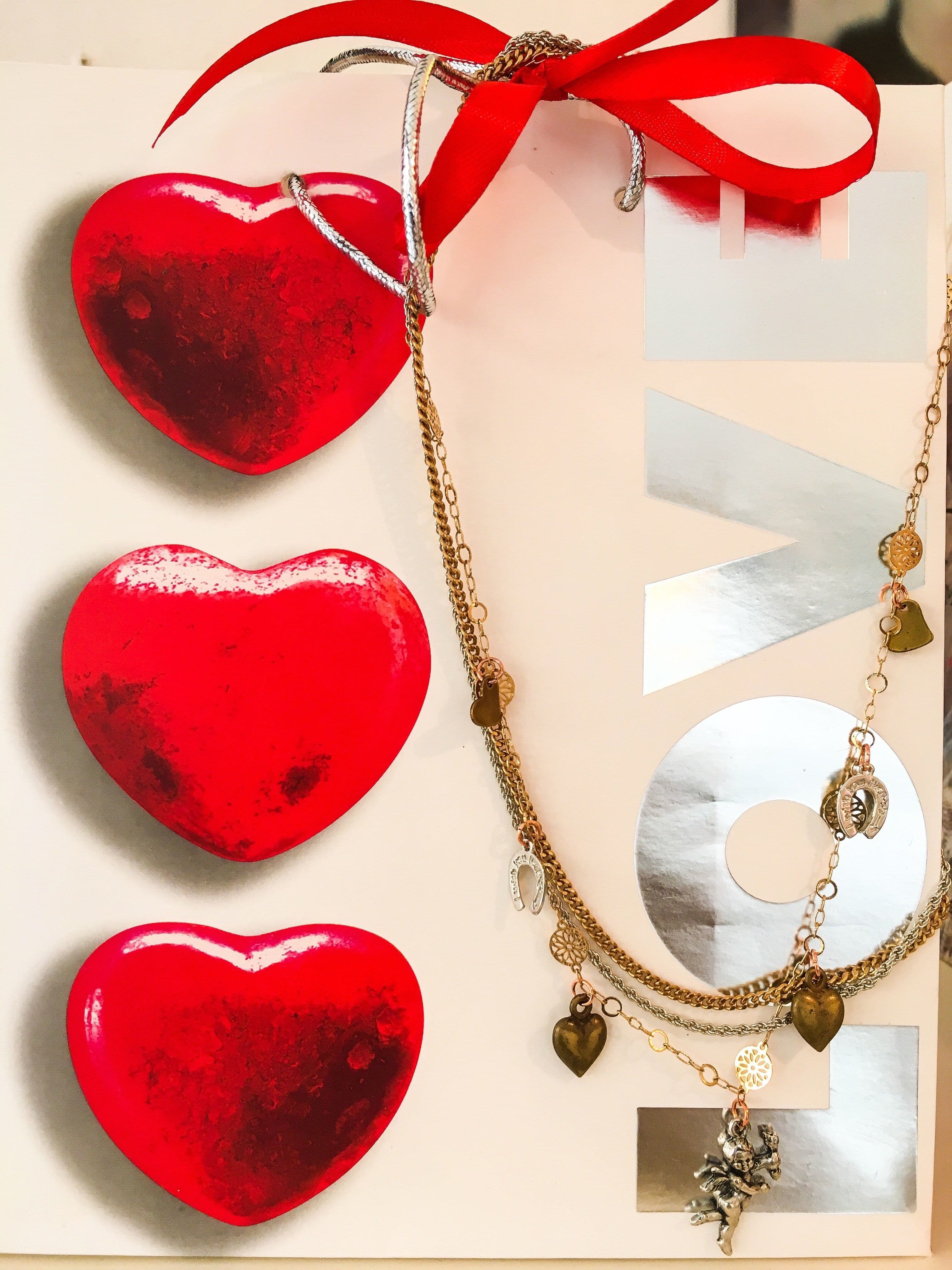 image-Heart and Cherub MultiCharms Necklace