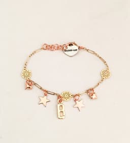 image-Initial Bracelet Gold for Women. Initial Bracelet Star