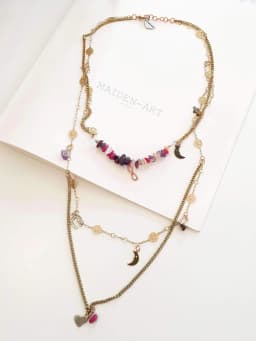 image-Gold Boho Necklace. Boho Chic necklace, Boho Statement Necklace.
