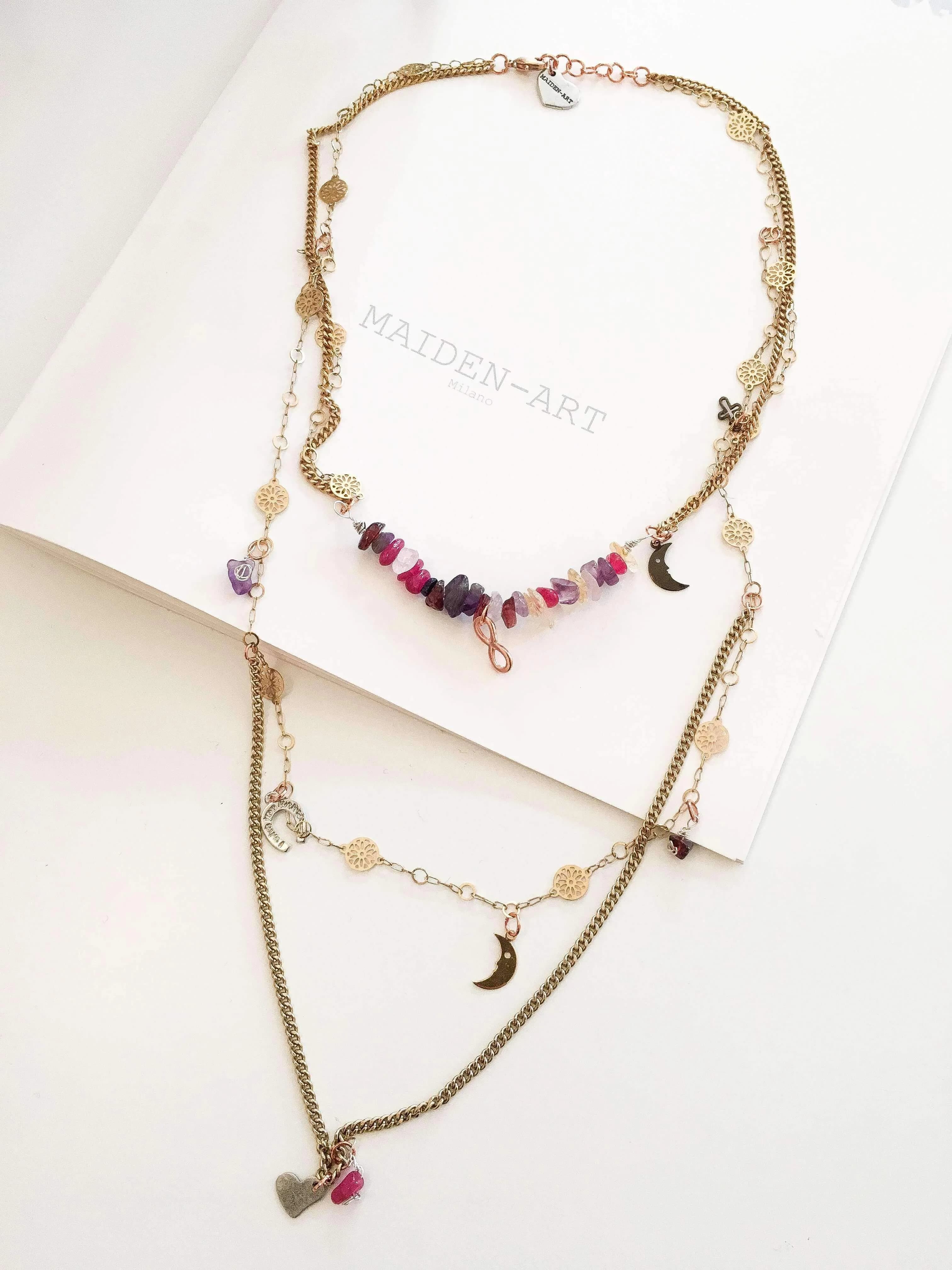 image-Gold Boho Necklace. Boho Chic necklace, Boho Statement Necklace.