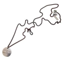 image-Mens live your life disk chain necklace