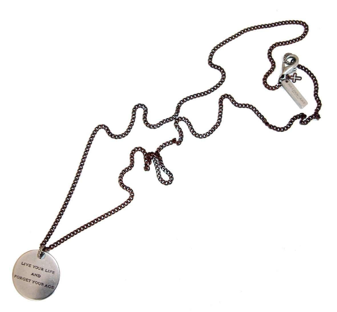 image-Mens live your life disk chain necklace