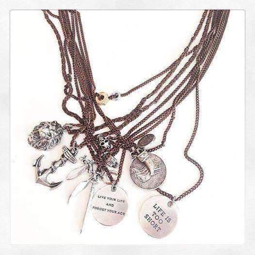 image-Mens live your life disk chain necklace