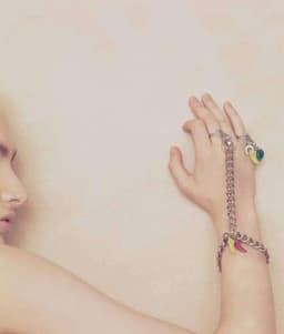 image-Hand Chain Bracelet with colorful enamel charms