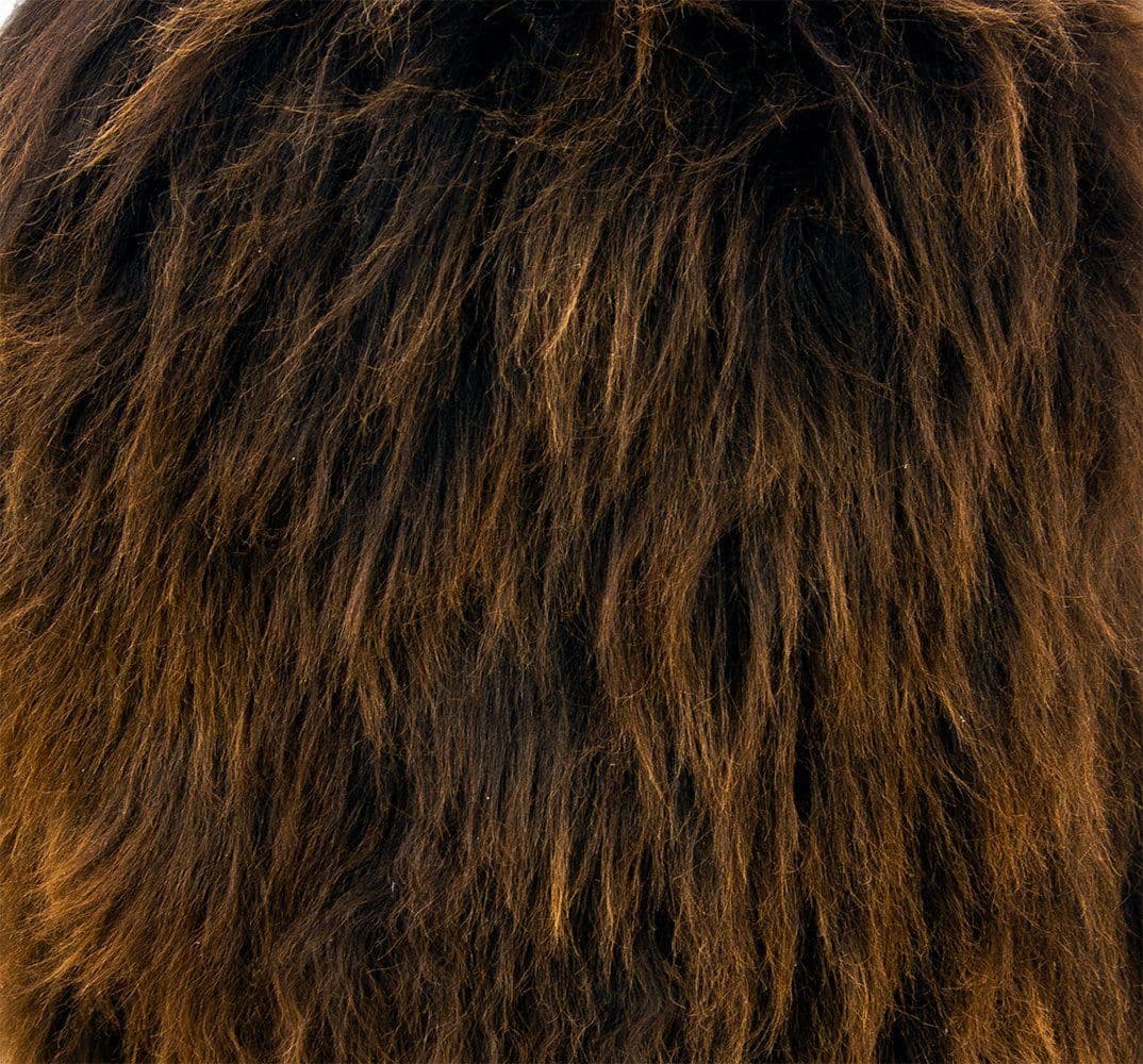 image-Birch wood & Brown Sheepskin Ottoman