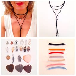 image-Choker in suede leather and charm. You can choose your favorite color