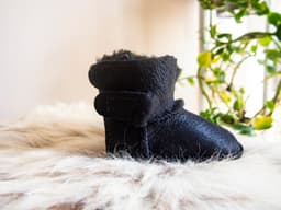 image-Baby Black Sheepskin Boots.
