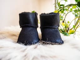 image-Baby Black Sheepskin Boots.