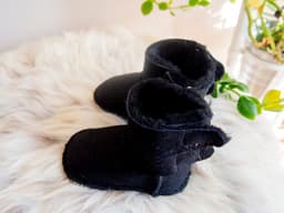 image-Baby Black Sheepskin Boots.