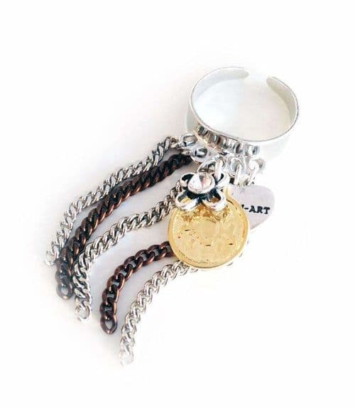 image-Statement rings with fringes and charms. Boho rings, trendy rings,
