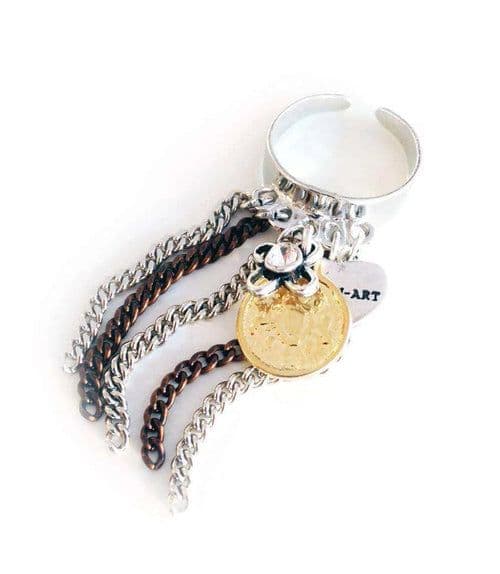 image-Statement rings with fringes and charms. Boho rings, trendy rings,