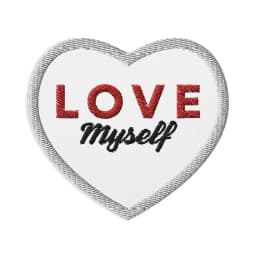 image-LOVE Myself Embroidered patches White