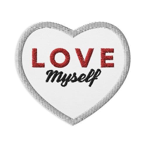 image-LOVE Myself Embroidered patches White