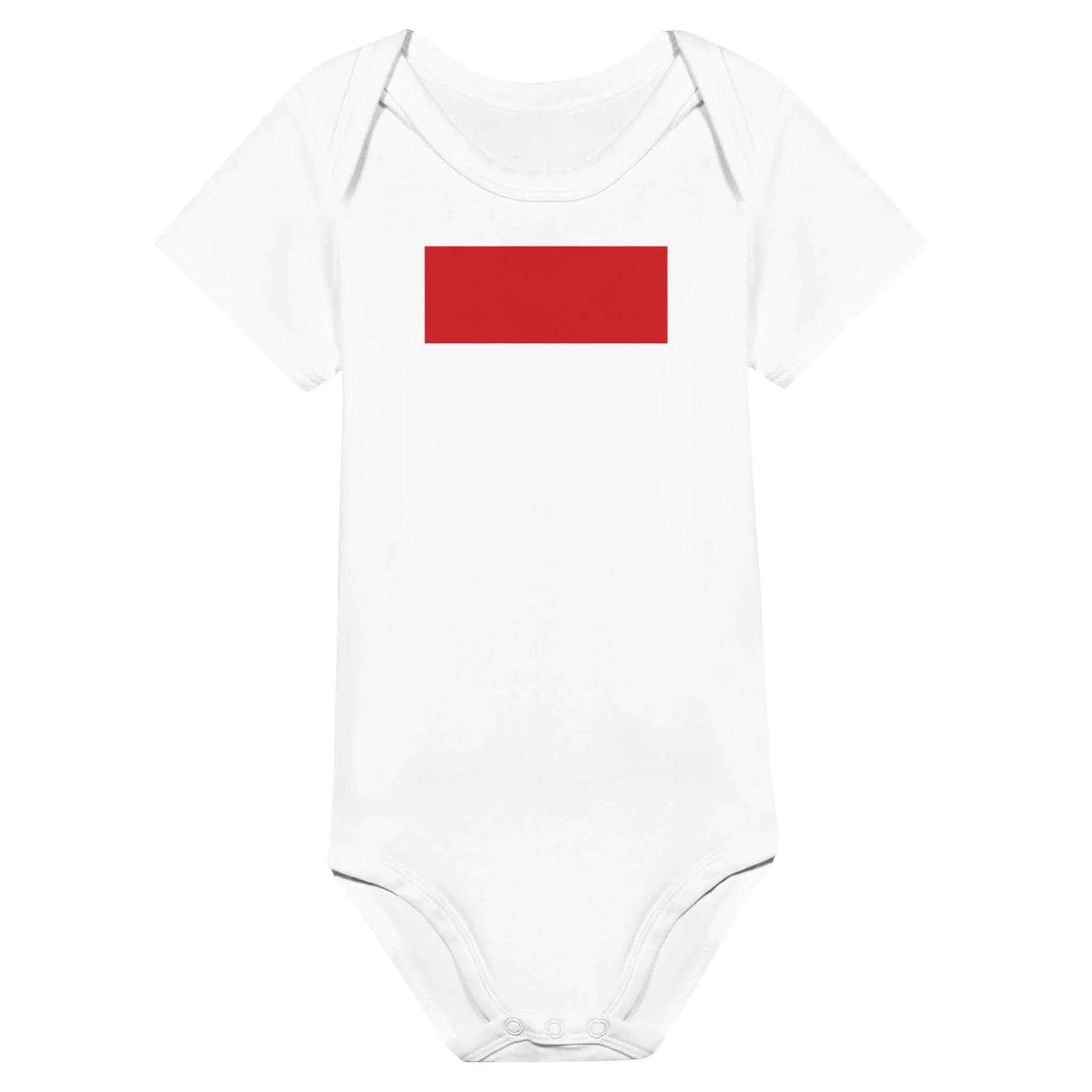 image-Drapeau de Monaco - Grenouillère bébé classique à manches courtes