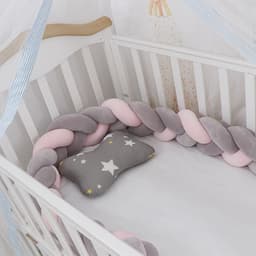 image-Baby Bumper Bed Braid Knot Pillow Cushion Bumper for Infant cuna Bebe lit Crib Protector Cot Bumper Room Decor