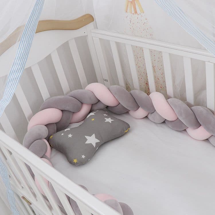 image-Baby Bumper Bed Braid Knot Pillow Cushion Bumper for Infant cuna Bebe lit Crib Protector Cot Bumper Room Decor