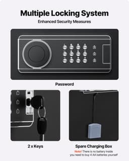 image-VEVOR 6-8 Gun Safe, Long Gun Cabinet for Rifles and Pistols, Quick Access Rifle Safe with 3 Ammo Slots and 2 Adjustable Racks, Large Digital Cabinet with Key and Password Lock