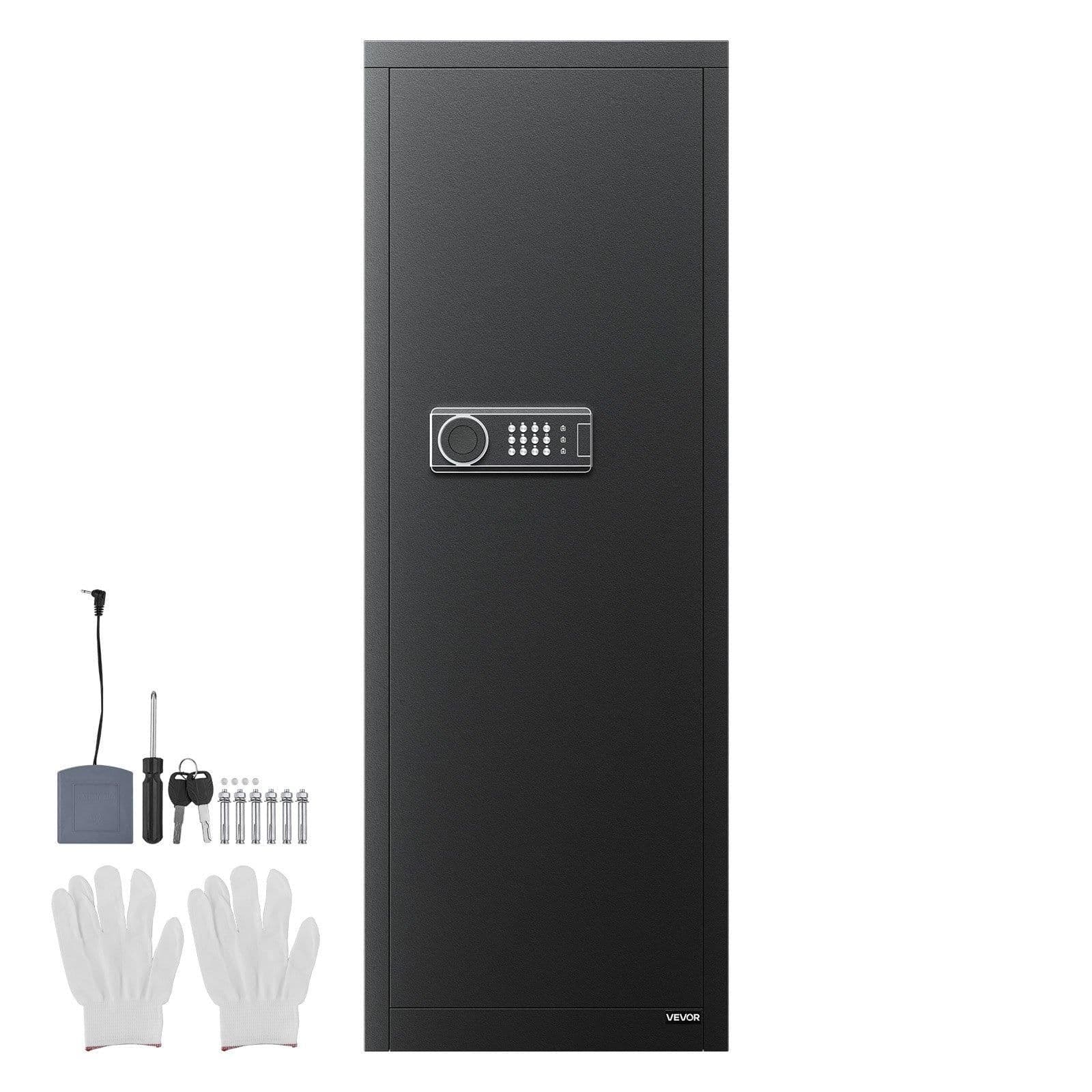 image-VEVOR 6-8 Gun Safe, Long Gun Cabinet for Rifles and Pistols, Quick Access Rifle Safe with 3 Ammo Slots and 2 Adjustable Racks, Large Digital Cabinet with Key and Password Lock