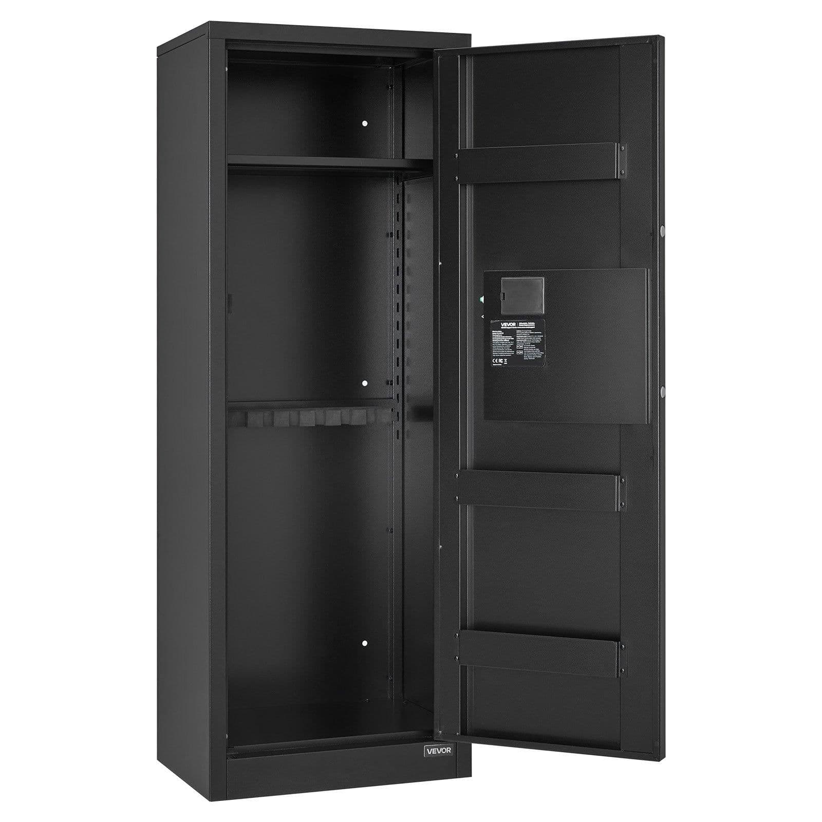 image-VEVOR 6-8 Gun Safe, Long Gun Cabinet for Rifles and Pistols, Quick Access Rifle Safe with 3 Ammo Slots and 2 Adjustable Racks, Large Digital Cabinet with Key and Password Lock