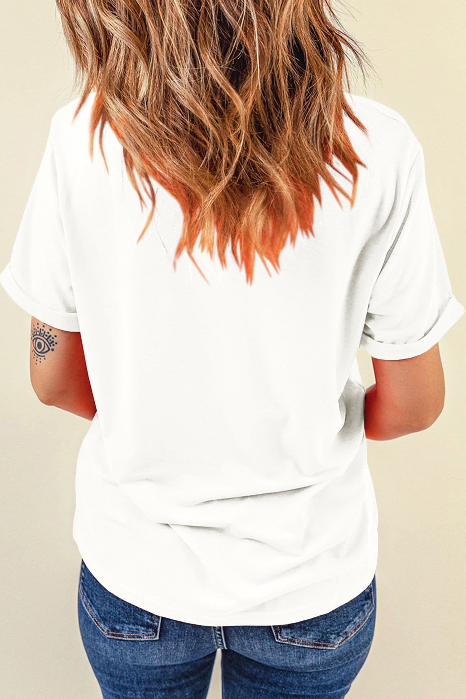image-White Embroidered Clover St Patricks Fashion Graphic Tee