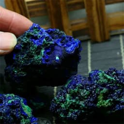 image-Natural Azurite Malachite Geode Crystal Mineral Specimen Reiki Healing Stone Collectible