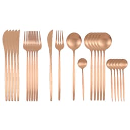 image-24Pcs 18/10 Stainless Steel Dinnerware Set Black Gold Cutlery Spoon Fork Knife Western Cutleri Silverware tableware Set Supplies
