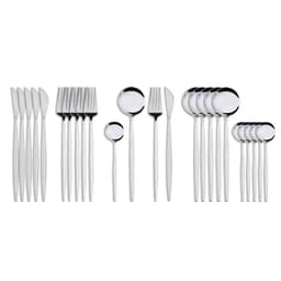 image-24Pcs 18/10 Stainless Steel Dinnerware Set Black Gold Cutlery Spoon Fork Knife Western Cutleri Silverware tableware Set Supplies