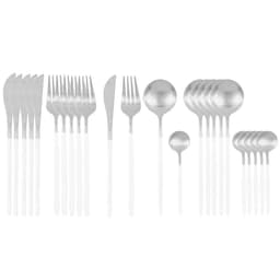 image-24Pcs 18/10 Stainless Steel Dinnerware Set Black Gold Cutlery Spoon Fork Knife Western Cutleri Silverware tableware Set Supplies