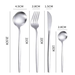 image-24Pcs 18/10 Stainless Steel Dinnerware Set Black Gold Cutlery Spoon Fork Knife Western Cutleri Silverware tableware Set Supplies