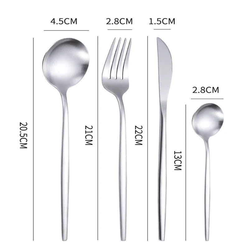 image-24Pcs 18/10 Stainless Steel Dinnerware Set Black Gold Cutlery Spoon Fork Knife Western Cutleri Silverware tableware Set Supplies
