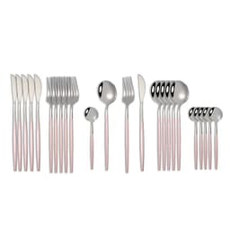 image-24Pcs 18/10 Stainless Steel Dinnerware Set Black Gold Cutlery Spoon Fork Knife Western Cutleri Silverware tableware Set Supplies